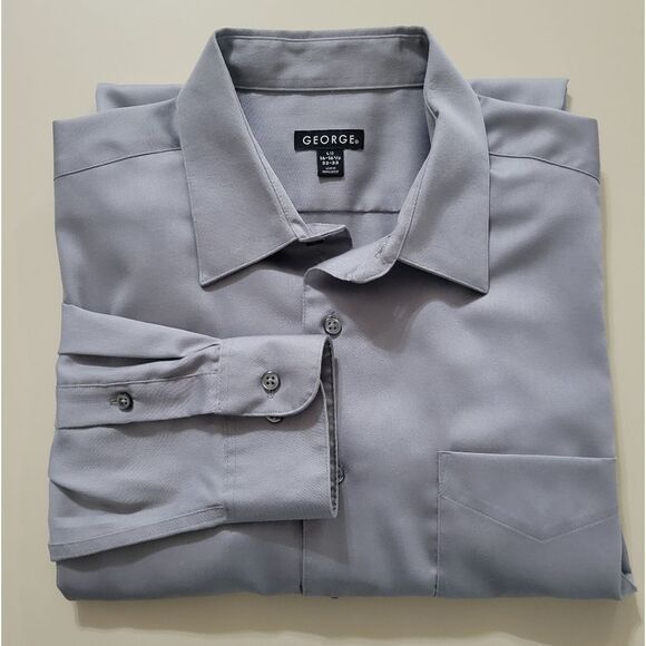 George's Men's Grey Stone Button-Down Dress Shirt - Picture 15 of 15